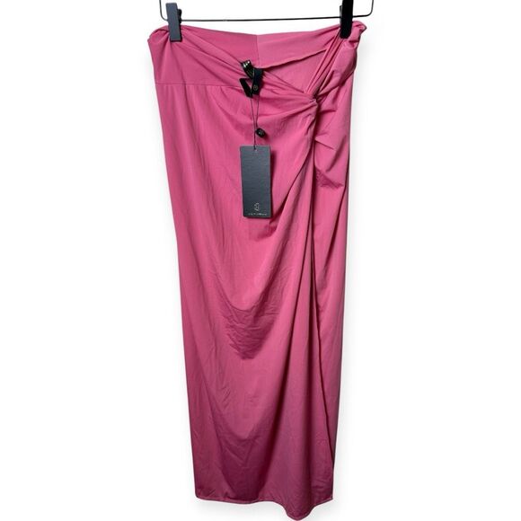 VIX Karen Midi Skirt Sarong Cover Up Pink - Picture 2 of 6